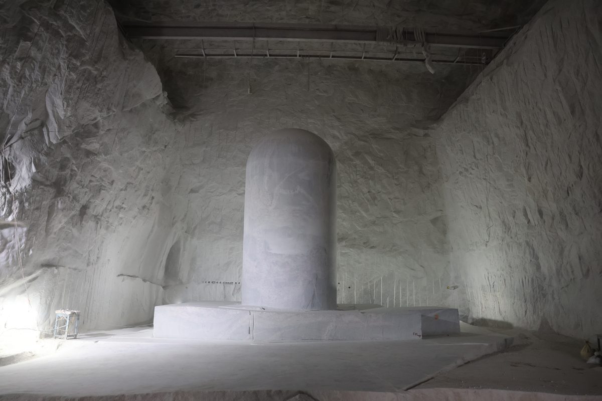 Cave carving in progress